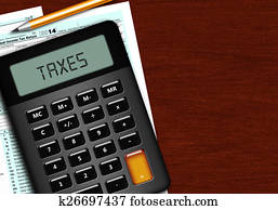 u. s. individual income tax return form 1040 with calculator and