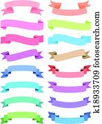 various ribbon set, vector