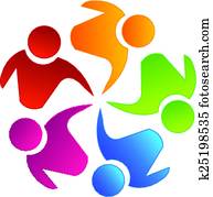 Vector teamwork unity logo