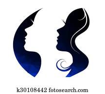 Woman chat vector logo design template. Woman chat vector logo design template.