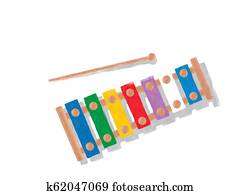 木琴 イラストレーション 278 木琴 ストックアート Fotosearch