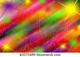 arco íris, partido, estrelas