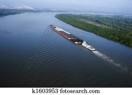 barcaza, en, mississippi.