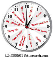 Clock with motivational and positive thinking messages Clock with motivational and positive thinking messages