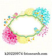 Colorful Flower Bird Garden Party Invitation Colorful Flower Bird Garden Party Invitation