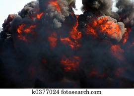 explosion and black smoke explosion and black smoke