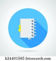 Flat vector icon for office notebook