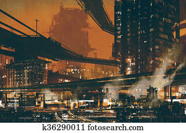 futuristic industrial cityscape futuristic industrial cityscape