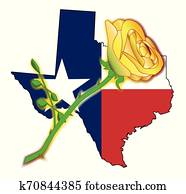 karte texas, fahne, mit, gelb stieg karte texas, fahne, mit, gelb stieg