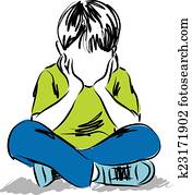 little Boy thinking illustration little Boy thinking illustration