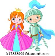 mittelalterlich, dame, und, ritter mittelalterlich, dame, und, ritter