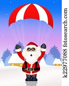 Santa Claus with parachute Santa Claus with parachute