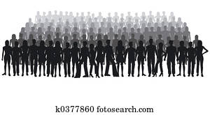 Silhouettes of people