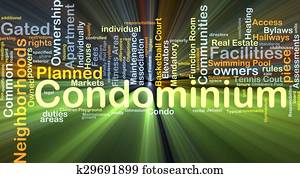 condomínio, fundo, conceito, glowing