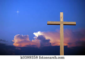 cruz, y, colorido, cielo