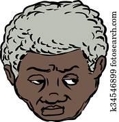 Head of worried Black man