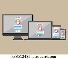 Login screen on modern devices Login screen on modern devices