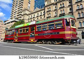 melbourne, cidade, círculo, bonde