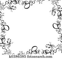 pretas, foliage, borda