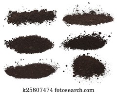 set pile dirt isolated on white