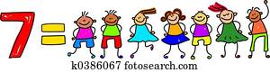 sieben, kinder