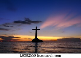 Sunset with cross