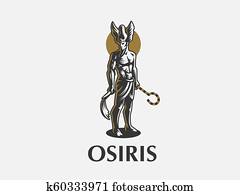 The Egyptian god Osiris. Vector Emblem. The Egyptian god Osiris. Vector Emblem.
