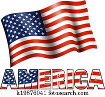 AMERICA with American Flag AMERICA with American Flag