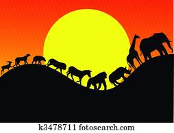 Animal africa silhouette Animal africa silhouette