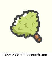 Bath green Broom Vector icon Cartoon illustration. Bath green Broom Vector icon Cartoon illustration.