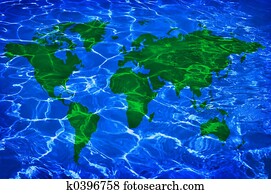 blue water and green worlwide map blue water and green worlwide map