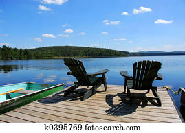 Chairs on dock