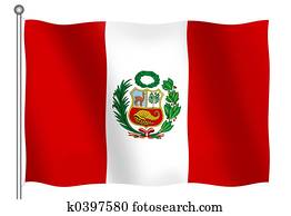 Flag of Peru Waving Flag of Peru Waving