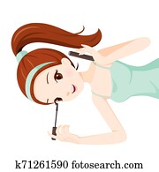Girl Make Up Her Eyes With Mascara Girl Make Up Her Eyes With Mascara