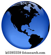 Globe view - America Globe view - America