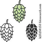 Hop beer sign symbol label Hop beer sign symbol label
