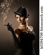 lady and cigar