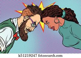 man vs woman, confrontation and competition