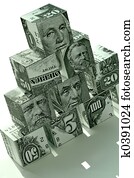 Money pyramid-financial concept