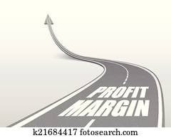profit margin words on highway road