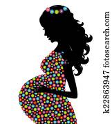 Silhouette of pregnant woman Silhouette of pregnant woman