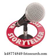 Storyteller Microphone Speaker Guest Host Telling Tales 3d Illustration Storyteller Microphone Speaker Guest Host Telling Tales 3d Illustration