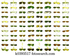 Sunglasses on a shelf