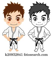 The boy who does martial arts The boy who does martial arts
