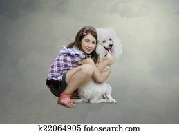 The girl and the poodle