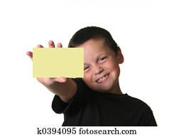 Young Boy Holding Blank Sign