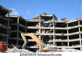 building under demolition