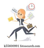 Businesswoman in a rush.