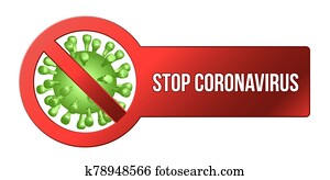 Coronavirus Icon with Red Prohibit Sign, 2019-nCov novel coronavirus concept sign Coronavirus Icon with Red Prohibit Sign, 2019-nCov novel coronavirus concept sign