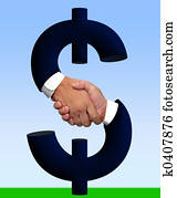 handshake, s, peníze, firma